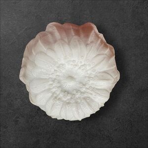 Indiana Glass Pink and White Flower Bowl